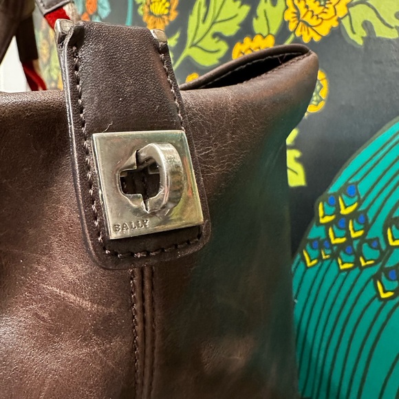 Vintage Bally Large Leather Travel Duffel – Red & White Stripe – Made in Italy - Picture 5 of 15